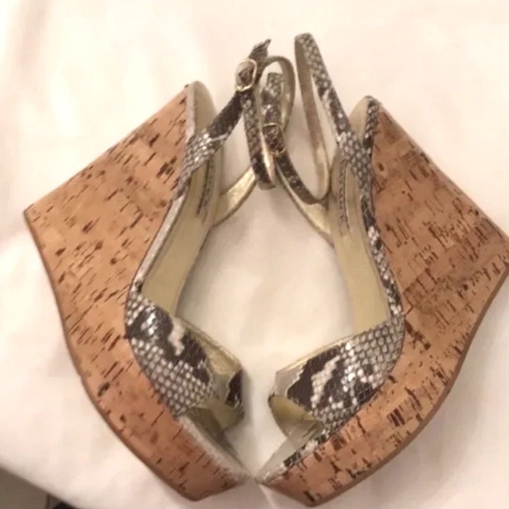 Emy Mack Python Print Wedge Heels - NEW